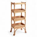 Rattan Rolling Storage Cart for Organizing – Rattan, Wood and Metal – 80 x 40 x 120cm