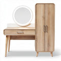 Wooden Dressing Table with Integrated Mirror and Storage – 120 x 40 x 75cm