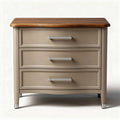 Wooden Nightstand with Three Drawers for Bedroom Storage in Grey – 45 x 40 x 60cm