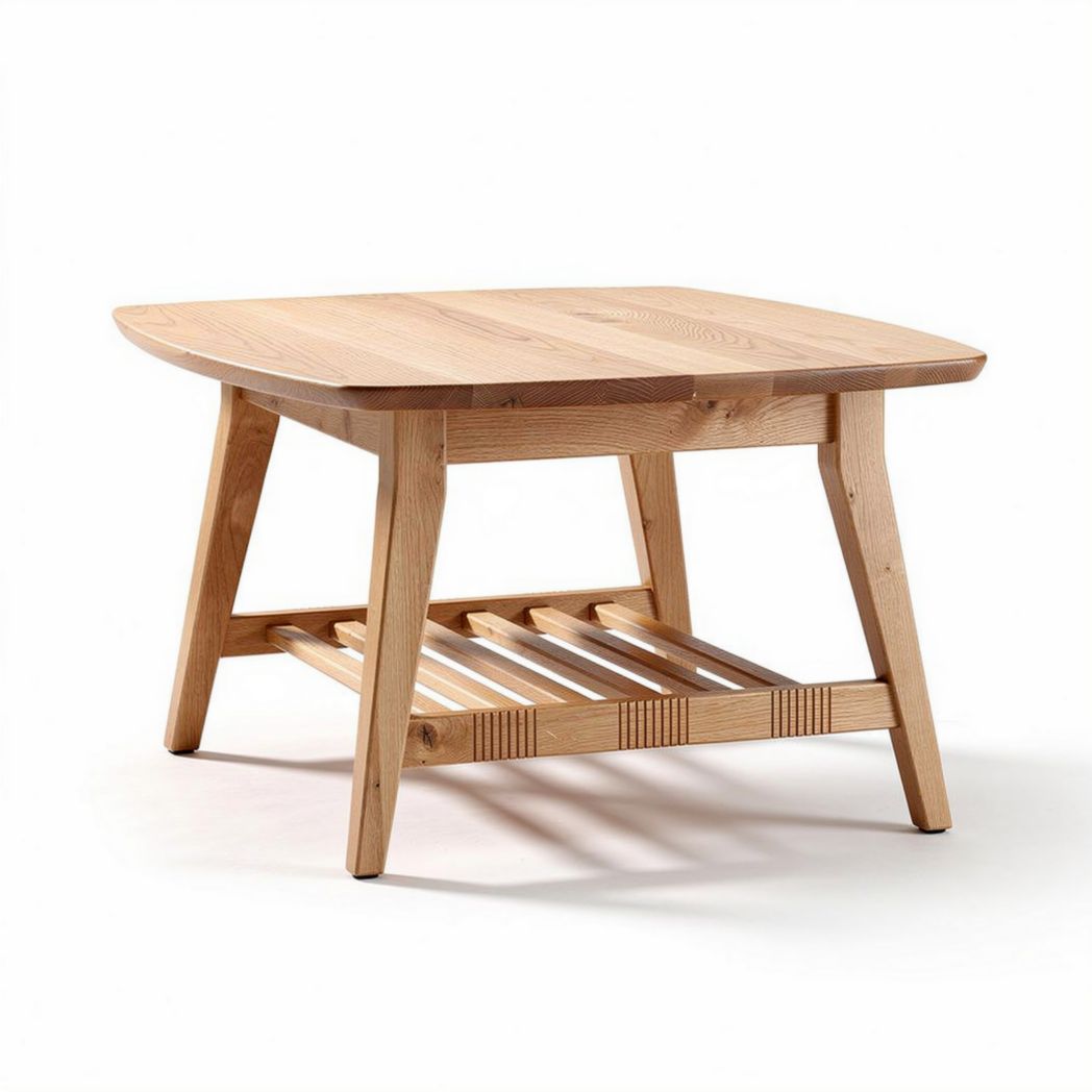 Wooden Coffee Table for Living Room Use with Open Shelf – 80 x 80 x 45cm