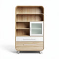 Wooden Bookshelf with Glass Door and Drawers for Organizing – 80 x 40 x 120cm