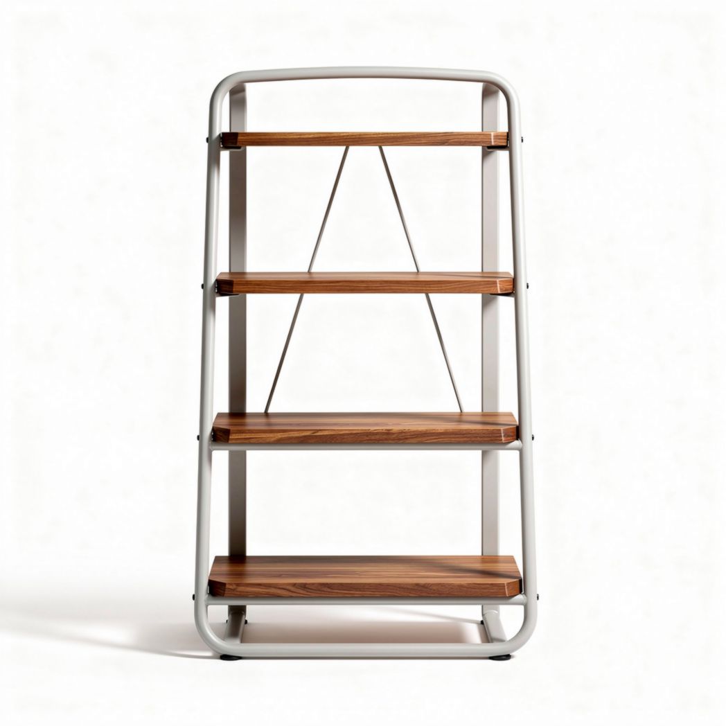 Metal Frame Bookshelf with Wooden Shelves for Home or Office – 60 x 30 x 120cm