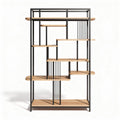 Metal Frame Bookshelf with Wooden Shelves – Suitable for Home or Office – Made from Steel and Wood – 180 x 100 x 30cm