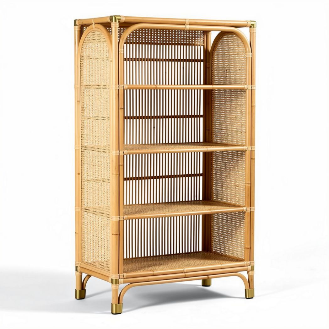 Rattan Shelving Unit for Home Organization – Made from Natural Materials – 80 x 40 x 150cm
