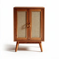Wooden Storage Cabinet with Rattan Doors – Suitable for Living Room – Constructed from Solid Wood – 50 x 40 x 80cm